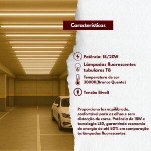 Kit 25 Lâmpadas Led Tubular 1,2m T8 18w 3000k Branco Quente Bivolt 110v 220v Luminária Tubo Amarela