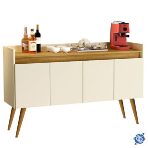 Aparador Buffet Retrô Pés Palito Em Madeira Maciça Esplanada Cantinho Do Café Recepção 2,3,4 Portas