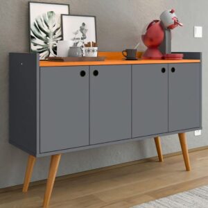 Aparador Buffet Retrô 4 Portas Cantinho do Café / Sala de Estar Organizador de Cozinha Balcão Dallas