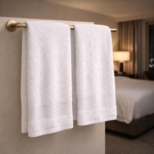 Kits 5/2 Toalha de Banho Gran Hotel Branca Grande 140x70 cm 100% Algodão Toque Macia/ Alta Absorçao