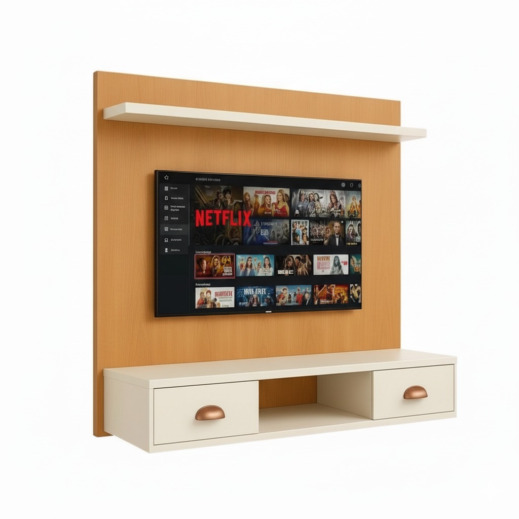 Painel Para Tv 45 Polegadas De Parede Rack 2 Portas Moderno