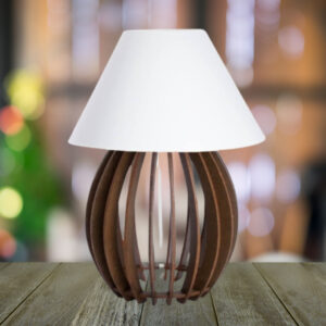 Abajur De Cabeceira Moderno Para O Quarto De Madeira Marrom - 1Abm