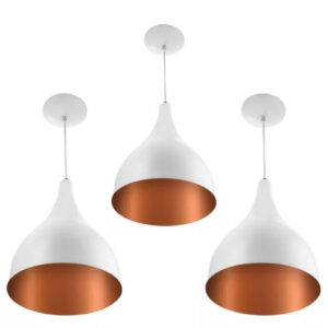 Kit 3 Pendente de Luminária Modelo Gota para Cozinha, Sala, Quarto Escritótio, Area Gourmet