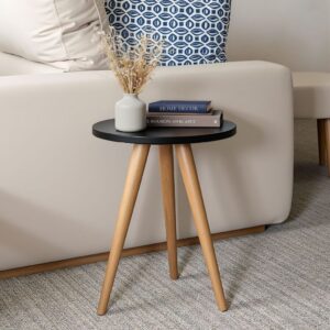 Mesa Pé Palito De Apoio E Lateral Sofa Mdf ou Mdp E Madeira - MESA PEQUENA PRETO