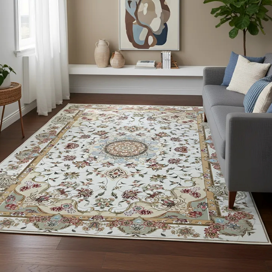 Tapete Belga Luxo 2,40 x 2,00 Estampa Moderna p/ Decoração Sala Escritório Grande