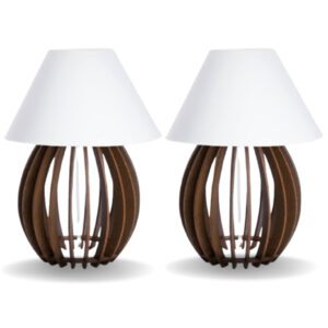 Abajur De Cabeceira Moderno Para O Quarto De Madeira Marrom - 1Abm