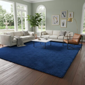 Tapete 2,00 x 1,50 Felpudo Sala Quarto Varias Cores - Azul Liso