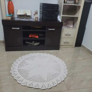 Tapete de Crochê Redondo Feito a Mão Sala ,Quarto ,Cozinha 90CM