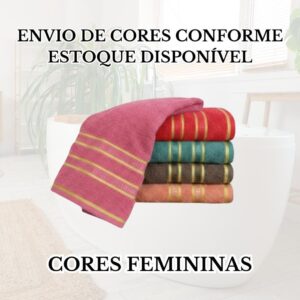 Kit 4 Toalhas Banho Turquesa 70x140 100% Algodão Felpuda Conforto Premium Grande - Kit 4 Banho Feminina Sortida