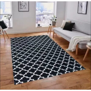 Tapete Para Sala Geométrico Moderno Grande Antiderrapante - Várias Estampas E Tamanhos - Casab Preto