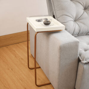 Mesa De Apoio Sofa Base Metal Cobre Para Sala