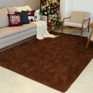 Tapete Decorativo Grande 3,00x2,00 Peludo Sala de Estar Macio Confortável Luxo - Marrom liso