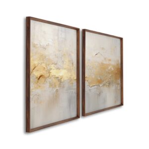 Quadro Decorativo 2 Telas Arte Abstratas Para Sala Quarto Escritorio - Tabaco sem vidro 60x90