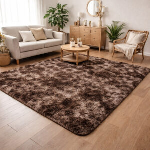 Tapete Grande Luxo Felpudo De Sala Decoração Casa Quarto Fofo Grande Várias Cores - MARROM MESCLADO 1,30mX2m