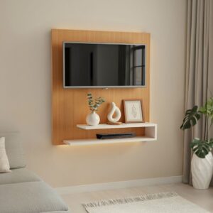 Painel Para Tv Até 32 Polegadas Com Prateleira Liso e Ripado