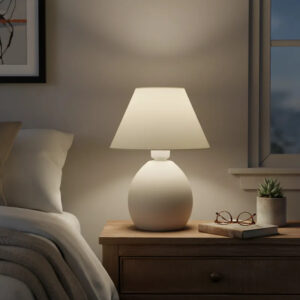 Abajur Feito de Cerâmica Luminária Cores Tendências Lançamento - Off White