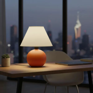 Abajur Luminaria De Ceramica Com Cúpula Sala Quarto Ambiente Decoração Infantil Adulto Cor Fria