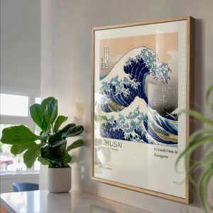 Quadro Decorativo Com Moldura Hokusai Onda de Kanagawa