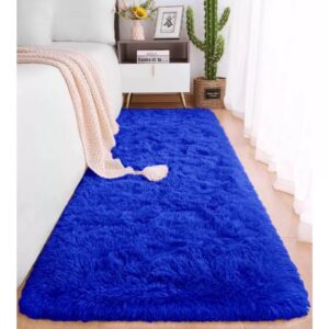 Tapetinho Sala Quarto Peludo Felpudo Grosso 40x60 cm Macio - Azul