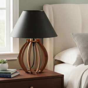 Kit 2 unidades Abajur La Finesse Cupula - Luminária Para Decoração Quarto e Sala - PRETO