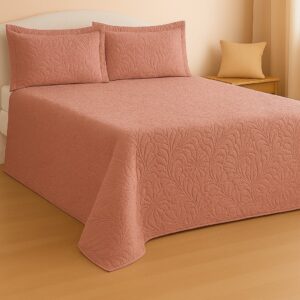 Kit 03 Peças Cobre Leito Casal Padrão Matelado - Imperium - Rose