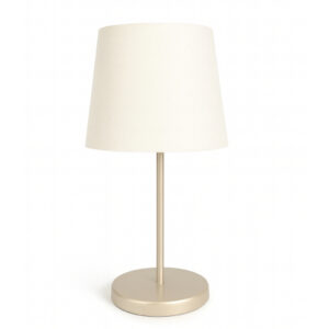 Abajur de Mesa Moderno Minimalista com Cúpula Decorativa para Quarto e Sala - Champanhe e Bege