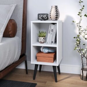 Kit 2 Mesa de Cabeceira ou Unitário para Quarto Charme Retrô Várias Cores Apoio de Cama Mesinha - UNITARIO CHARME BRANCO