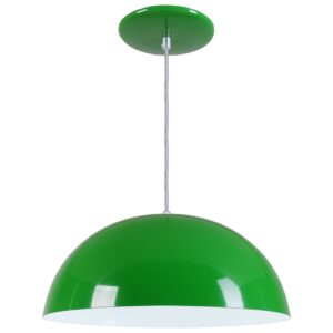 Pendente Meia Lua Bola 34cm em Alumínio Cores Cobre Arandela Luminária Sala Quarto Cozinha - Verde