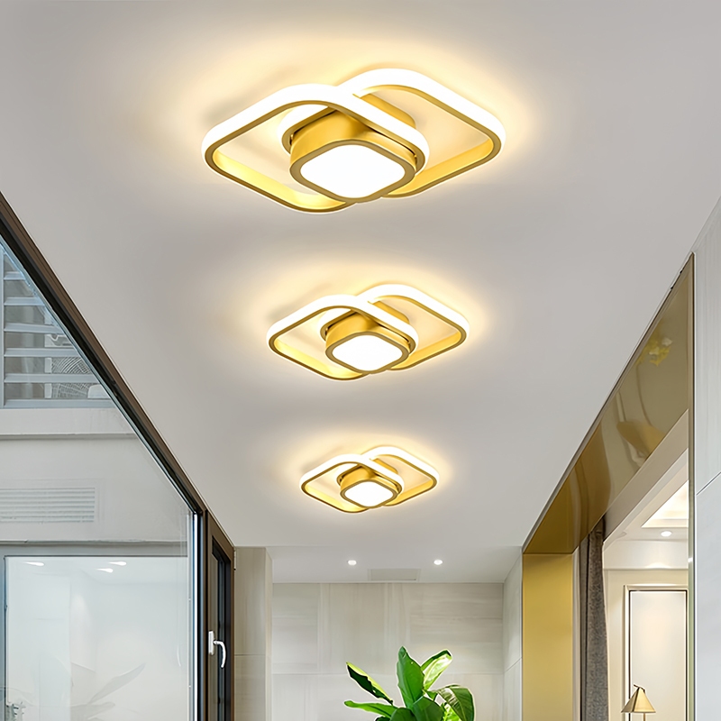Luminária Plafon Moderno Dourado LED, Para Sala, Quarto, Hall de Entrada, Sala de Estar Bivolt 85-265V