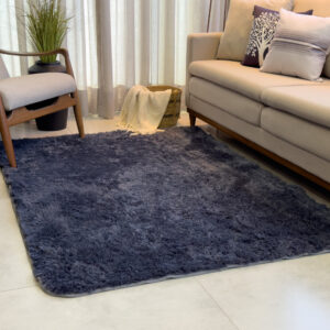 Tapete Decorativo Grande 3,00x2,00 Peludo Sala de Estar Macio Confortável Luxo - Cinza liso