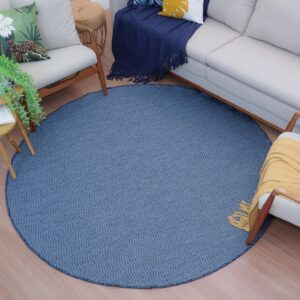 Tapete Redondo Quarto Sala Clinica Recepção Sala Jantar 200x200 - Azul