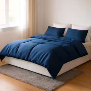 Edredom DUPLA FACE em Tecido SOFTFLEX 400 Fios Dupla Face LISO Premium - AZUL MARINHO