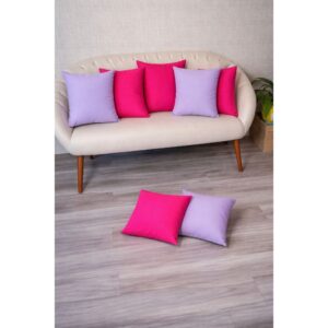 KIT c 6 ALMOFADAS DECORATIVAS CHEIAS 45X45cm ENCHIMENTO DE ESPUMA SOFT - MIX_PINK&LILÁS