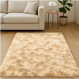 Tapete 1,00x1,50 Sala Quarto Felpudo Varias Cores Premium - Bege Mesclado