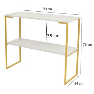 Aparador Industrial Mesa Buffet Balcão Multiuso Decorativo para Sala Cantinho do Café 2 Prateleiras