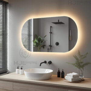 Espelho Oval com LED Bivolt – Iluminado, Moderno e Perfeito para Banheiro e Maquiagem