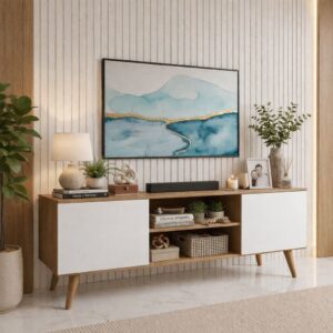 QUEIMA DE ESTOQUE - Buffet Balcão com 3 Portas e 1 Prateleira Multiuso - p/ Sala Estar ou Escritório