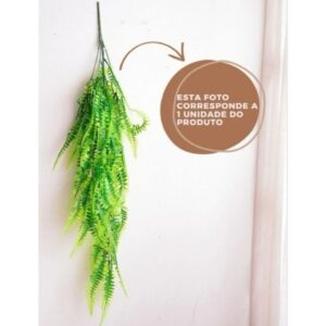 Planta Artificial Pendente 80cm – Samambaia Folhagem Decorativa