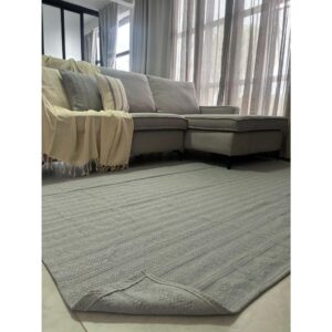 Tapete sala 100% algodão, Conforto e beleza. Prático! Pode ser lavado na máquina! Diversas medidas. - Veneza Solid cinza