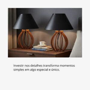 Kit 2 unidades Abajur La Finesse Cupula - Luminária Para Decoração Quarto e Sala