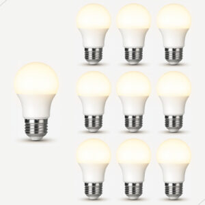 Kit Lâmpada Led Bulbo Econômica 12w 3000k Branco Quente Bivolt 110v 220v Luz Amarela Aconchegante - Kit 10