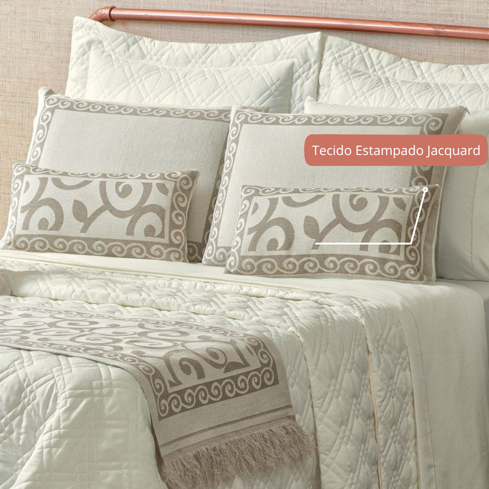 Kit Colcha Cobre Leito Casal King Completo Turin 180 Fios 14 peças Exclusivo Premium