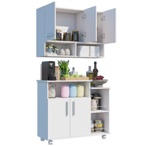 Cozinha Compacta Completa com Armário Aéreo e Fruteira Organizadora
