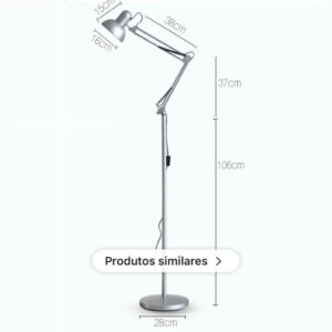 Luminária Pixar Abajur de Chão Articulada Vintage 1,90 Metros