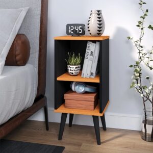 Kit 2 Mesa de Cabeceira ou Unitário para Quarto Charme Retrô Várias Cores Apoio de Cama Mesinha - UNITARIO CHARME PRETO CINAMOMO