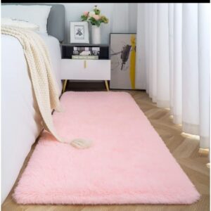 Tapetinho Sala Quarto Peludo Felpudo Grosso 40x60 cm Macio - Rosa