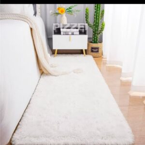 Tapetinho Sala Quarto Peludo Felpudo Grosso 40x60 cm Macio - Branco