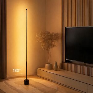 Luminária de chão led nórdica luz ambiente de canto acrílico c/ controle