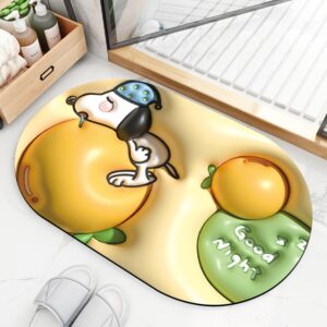 Tapete de Banheiro Efeito 3D Antiderrapante Super Absorvente Saída Chuveiro Box Super Absorvente 58x38cm - Snoopy