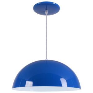 Pendente Meia Lua Bola 34cm em Alumínio Cores Cobre Arandela Luminária Sala Quarto Cozinha - Azul